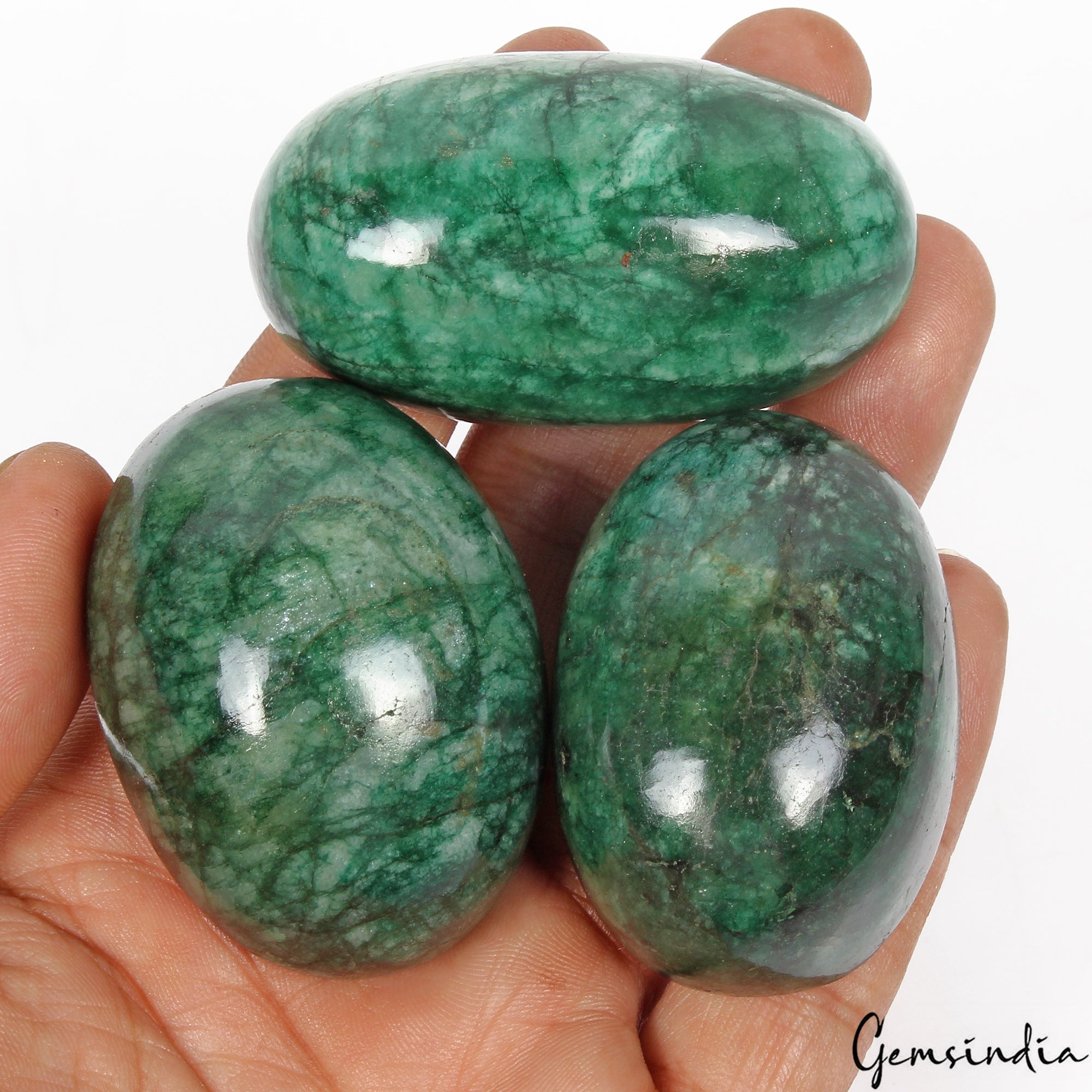 1300 Cts/3 Pcs Natural Brazilian Green Emerald Oval Cab Loose Wholesale Gems Lot