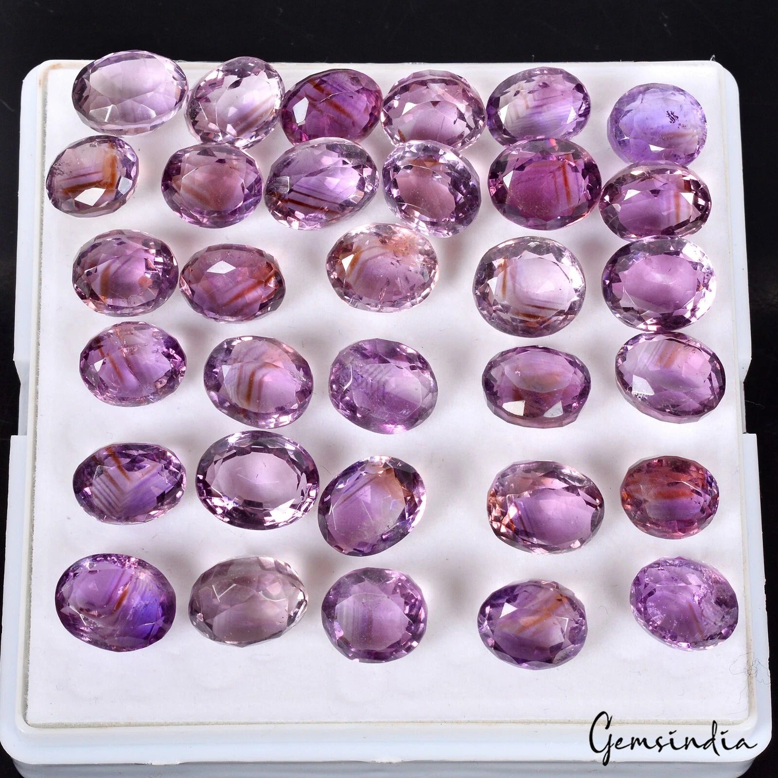 262.60 Ct Natural AAA Amethyst/Ametrine Oval Cut Loose Gemstones 12-14MM 32 Pcs