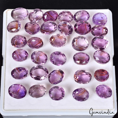 Amethyst Lot, Loose Gemstone — 32 Pieces, 12mm to 14mm, 262.60 Ct, Brazil
