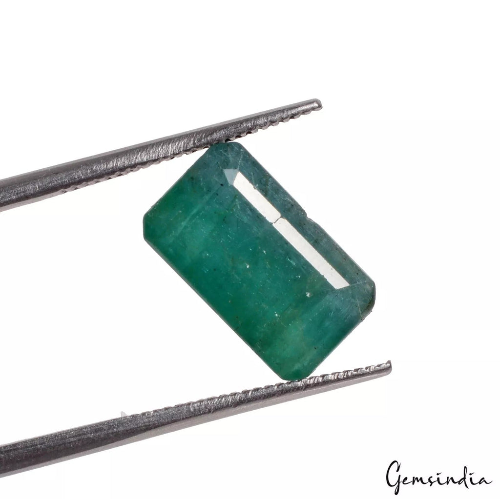 4.35 Ct Emerald Zambian Octagon Cut Untreated Certified Gemstone For Ring Use