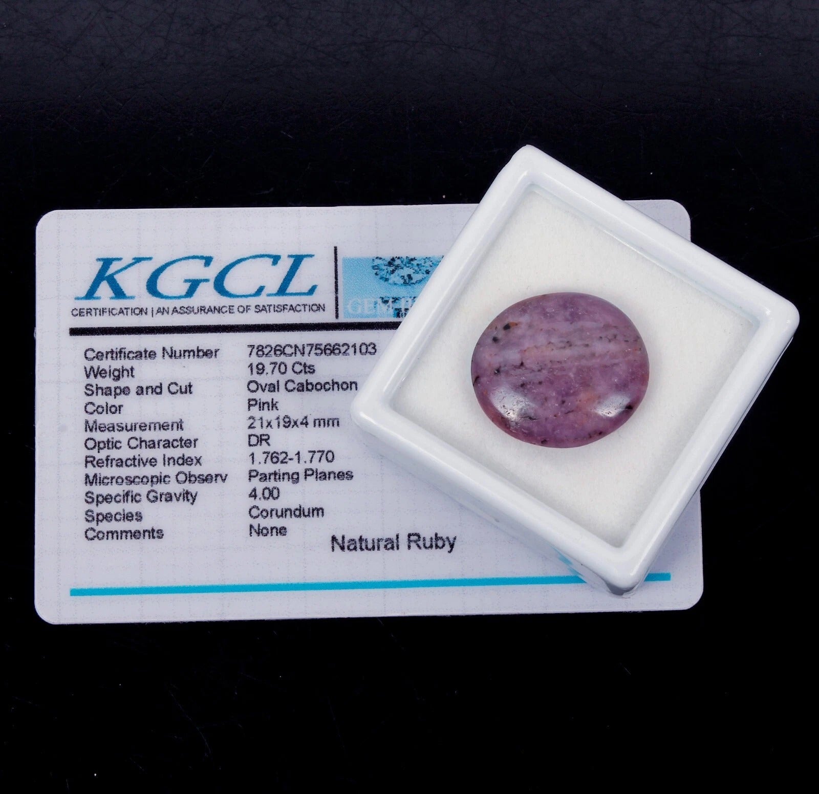 Ruby Cabochon, Untreated, Purple — 21x19x4mm, 19.70 Ct, Madagascar