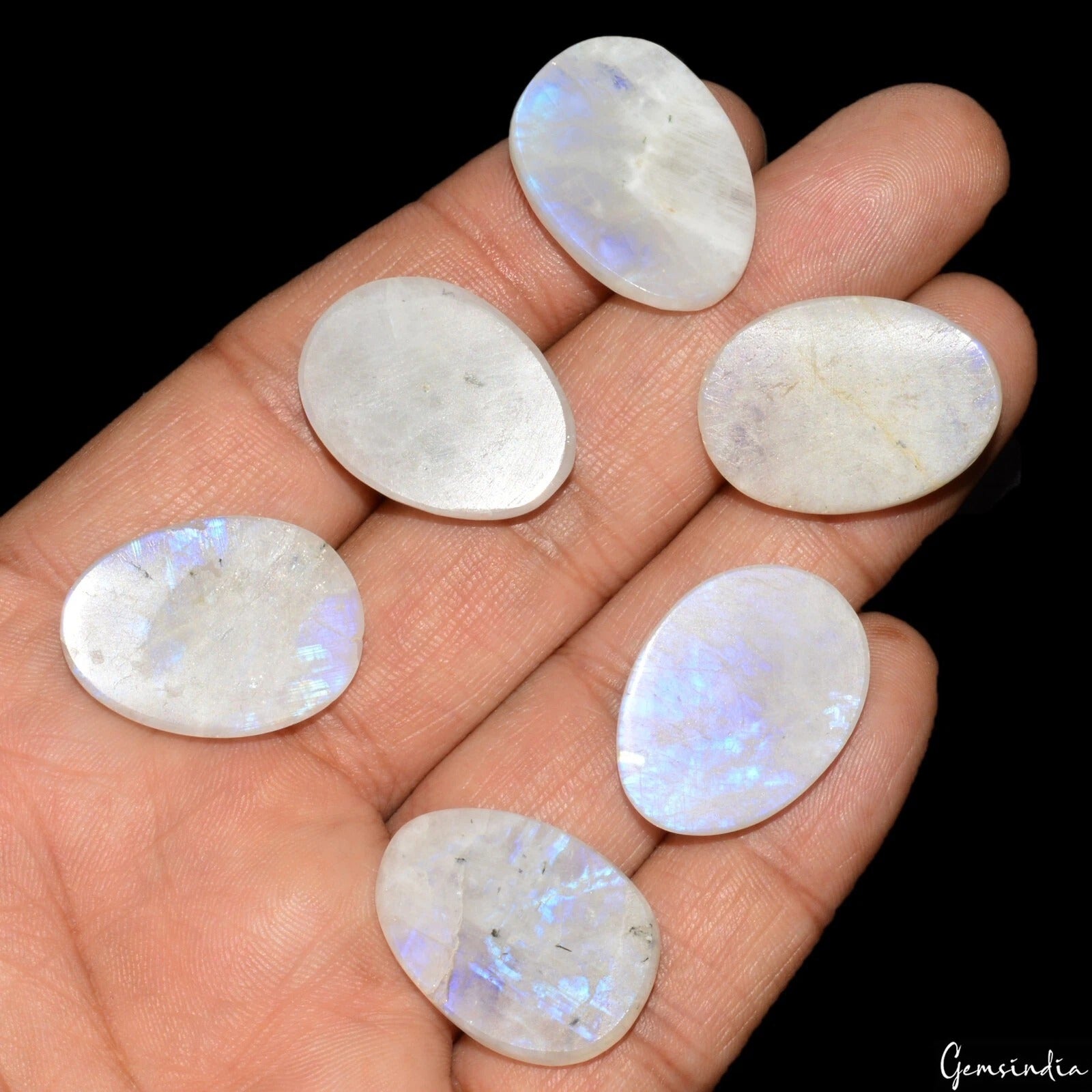 136.50 Cts/6 Pcs Natural Untreated Moonstone Fancy Calibrated 25x8mm Loose Gems