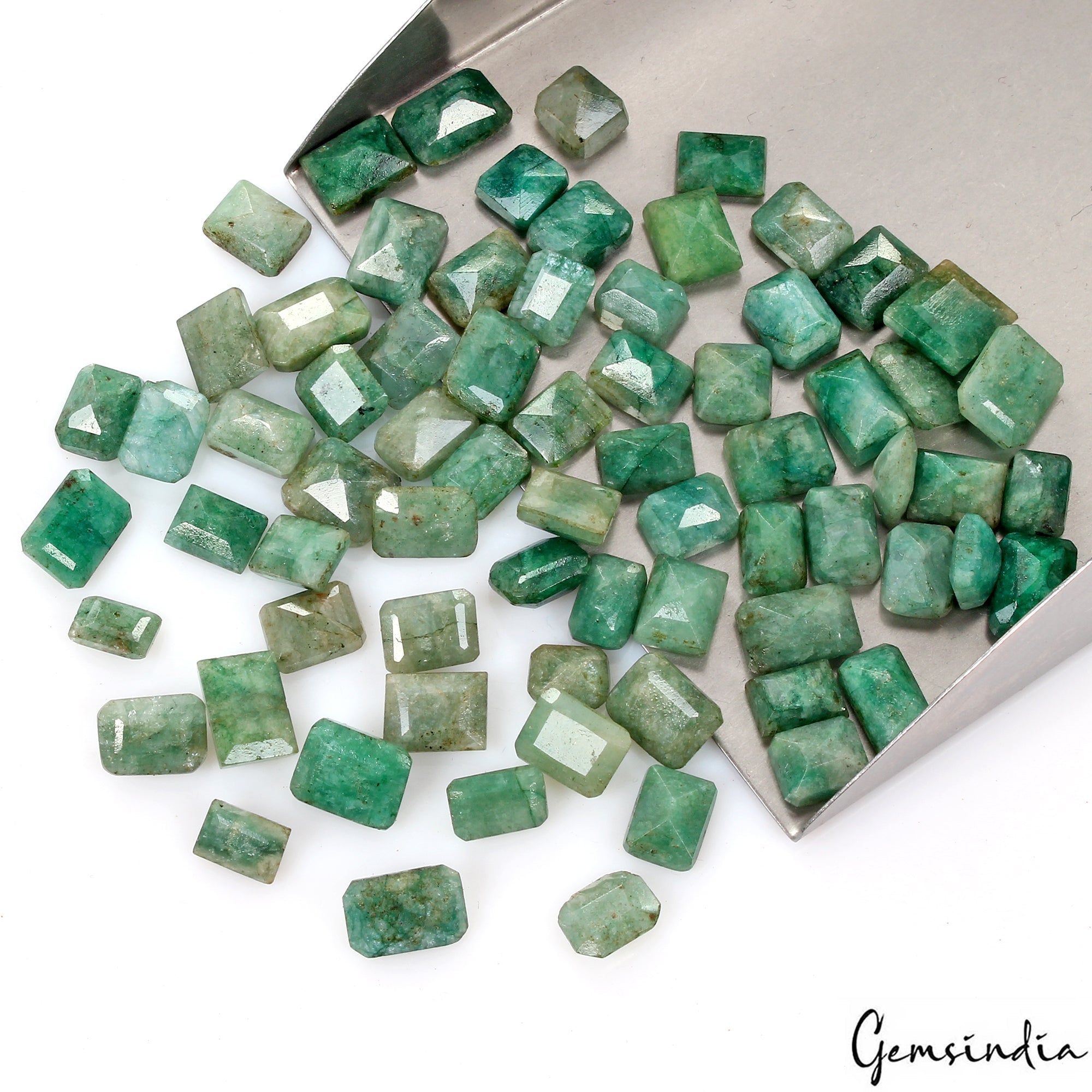 200 Cts Natural Green Emerald Octagon Cut Loose 8-12mm Jewelry Gemstones~ 71 Pcs