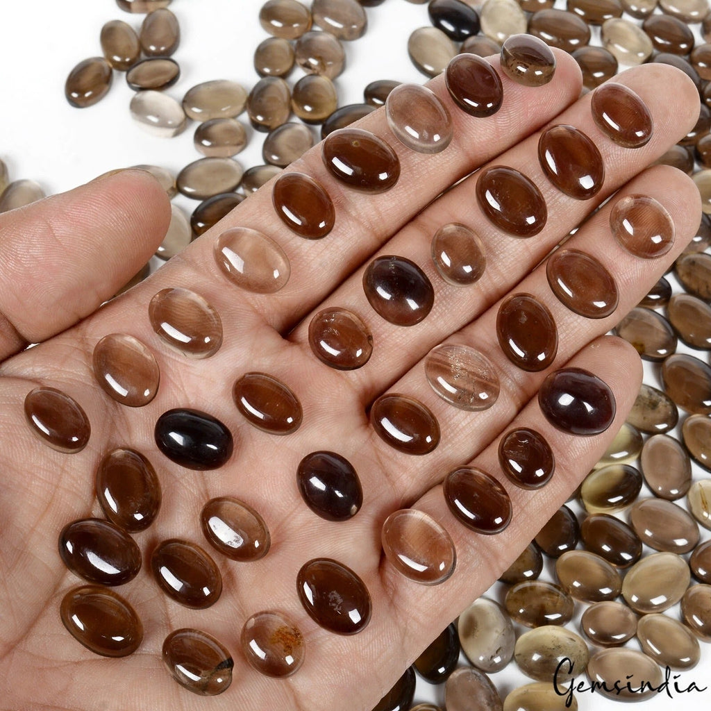 1020 Ct Natural Brown Smoky Quartz Oval Cabochon Loose 10-14mm Gemstones~227 Pcs