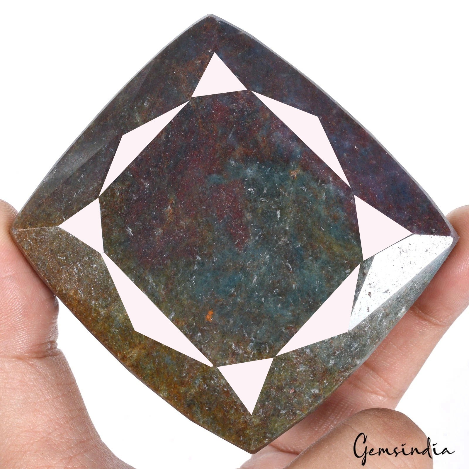 Natural Untreated Red Grey Green Ruby Kyanite Cushion Faceted Gemstone 2830 Cts