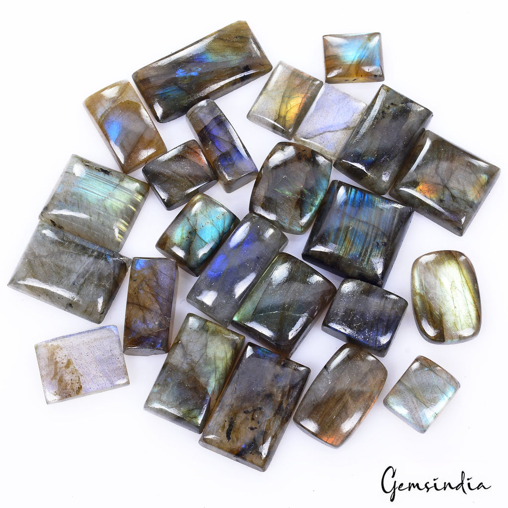 300 Cts/24 Pcs Natural Untreated Multi Shine Labradorite Baguette Cut Loose Gems