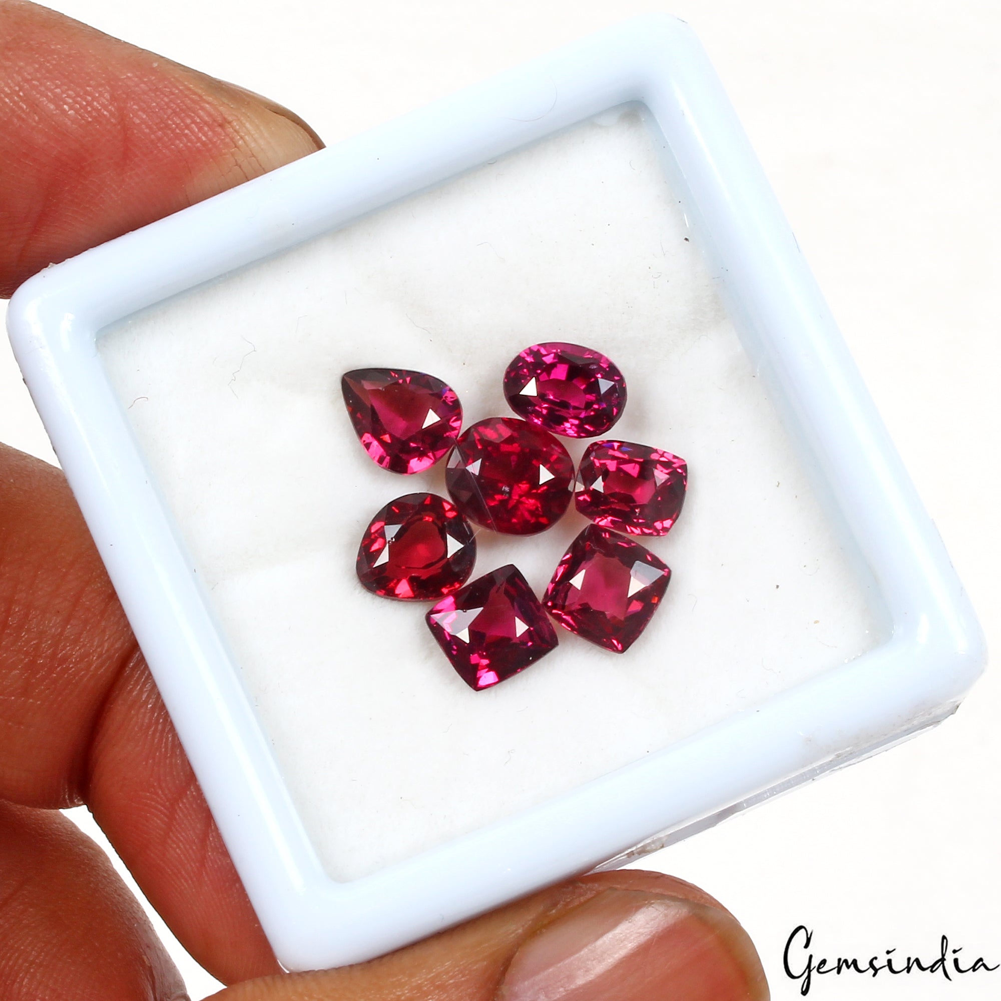 9.30 Cts Bright Hot Pink Raspberry Rhodolite Garnet Mix Cut Gemstones! Full Fire
