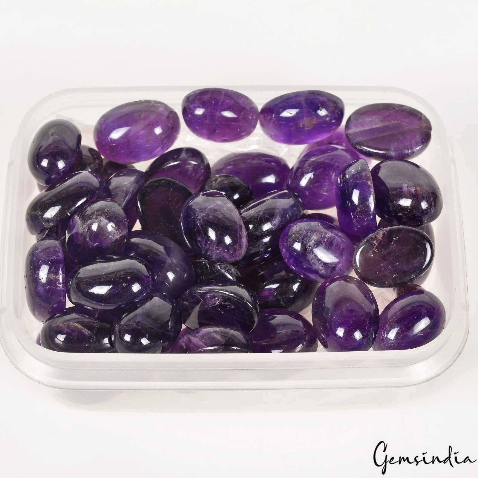 620 Cts Natural Rich Purple Amethyst Oval Cabochon 15-17mm Loose Gemstones~50 Pc