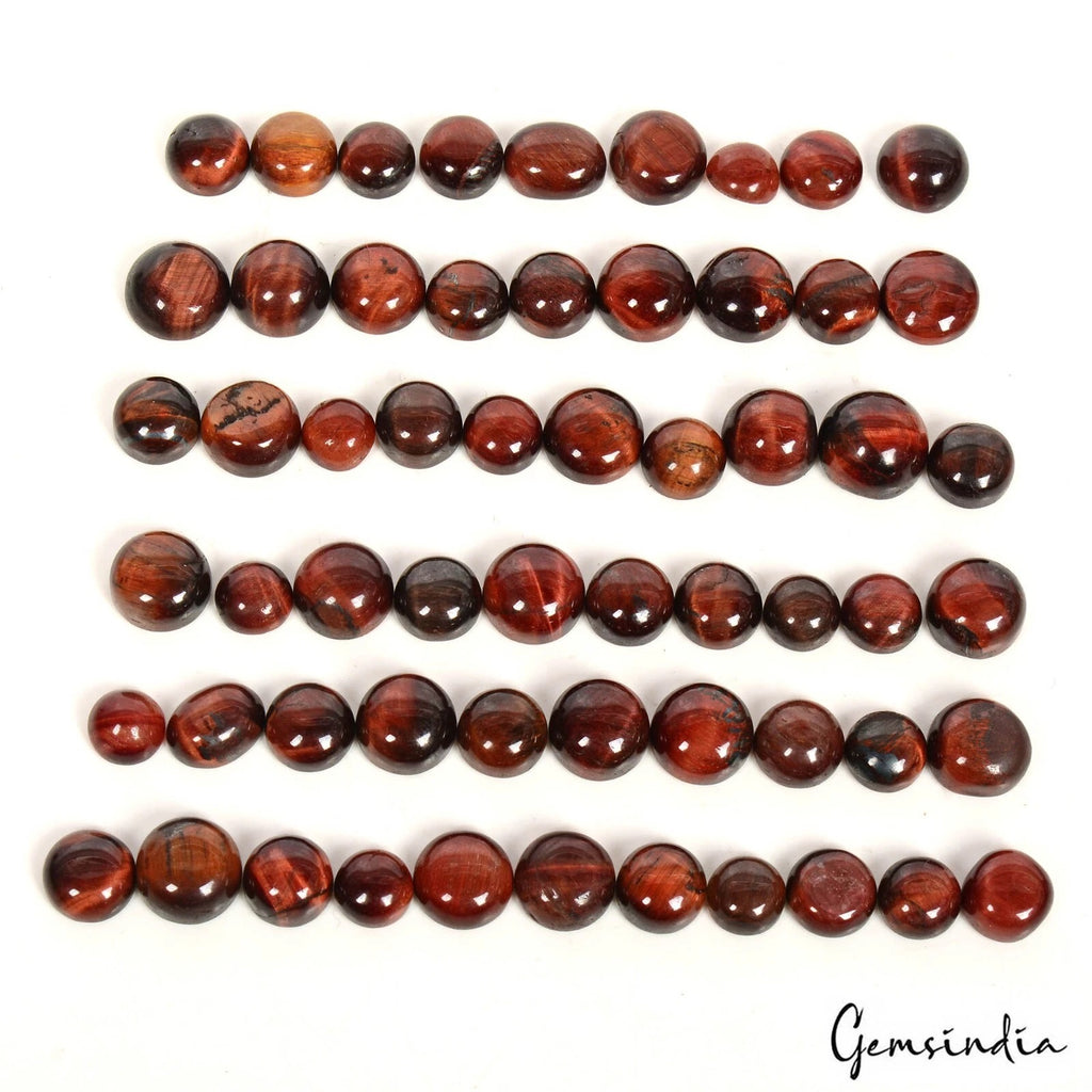 Tiger Eye Lot, Cabochon, Round Cabochon, Untreated — 59 Pieces, 6mm to 10mm, 150.00 Ct, Madagascar