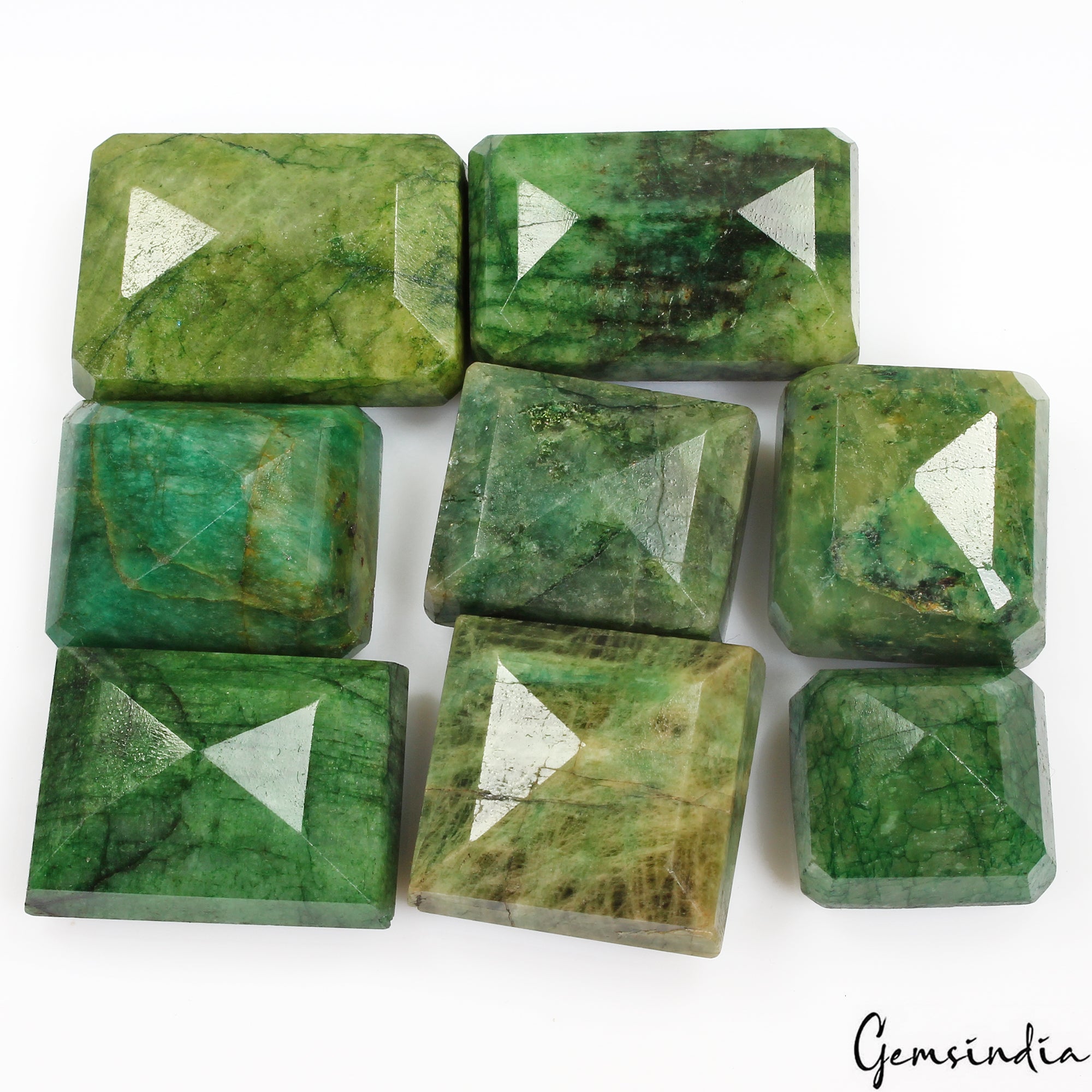 1200 Cts/8 Pcs Natural Brazilian Green Emerald Baguette Cut Loose Gemstones Lot