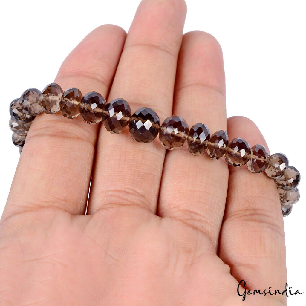 Smoky Quartz Bracelet, Untreated, Brown — 7.5 Inch, 92.40 Ct