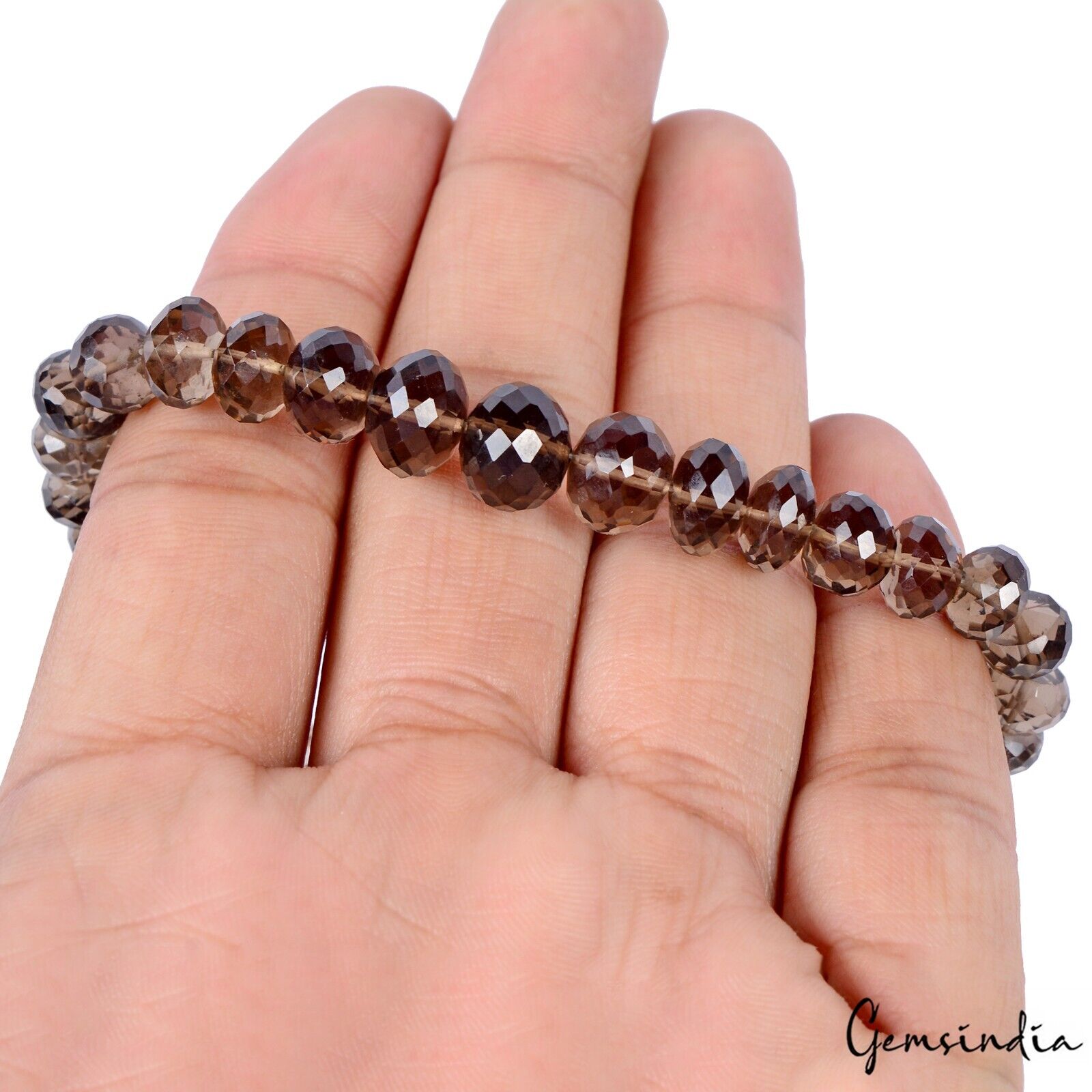 Smoky Quartz Bracelet, Untreated, Brown — 7.5 Inch, 92.40 Ct