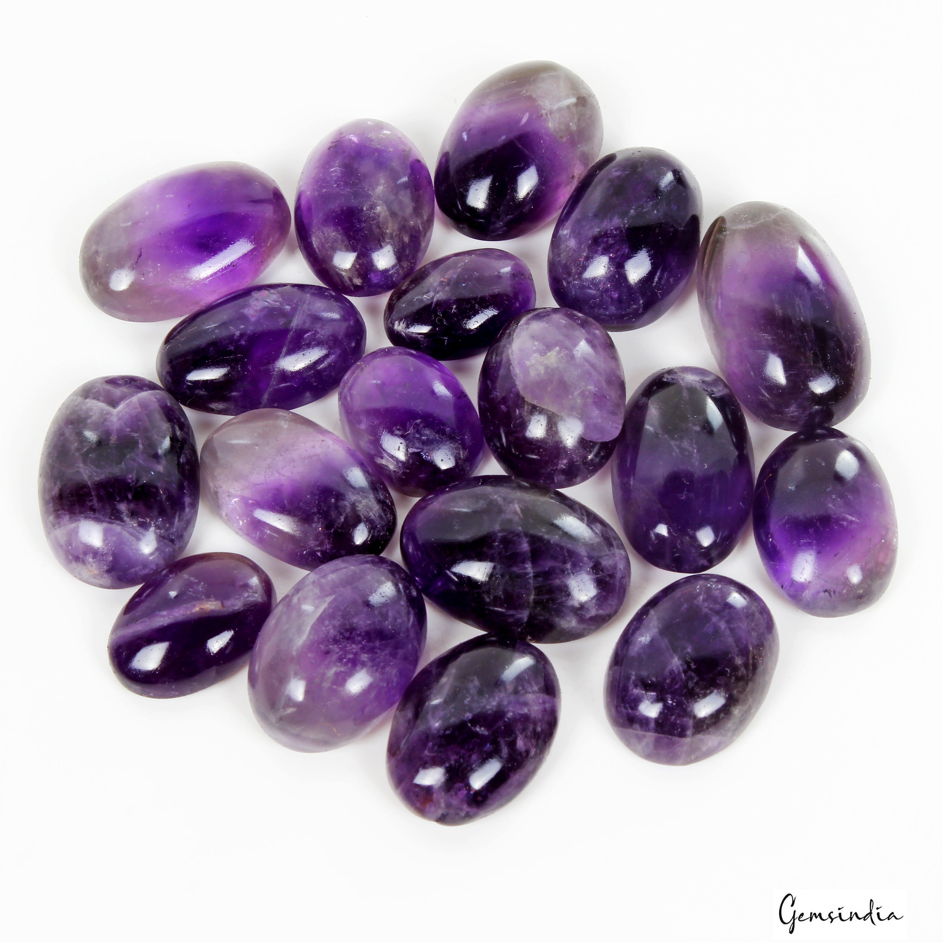 Certified 310 Cts Natural Purple Amethyst Oval Cab Loose Untreated Gems~18 Pcs