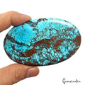 320 Ct Blue Spiderweb Turquoise Oval Cab Arizona Museum Huge Size Loose Gemstone