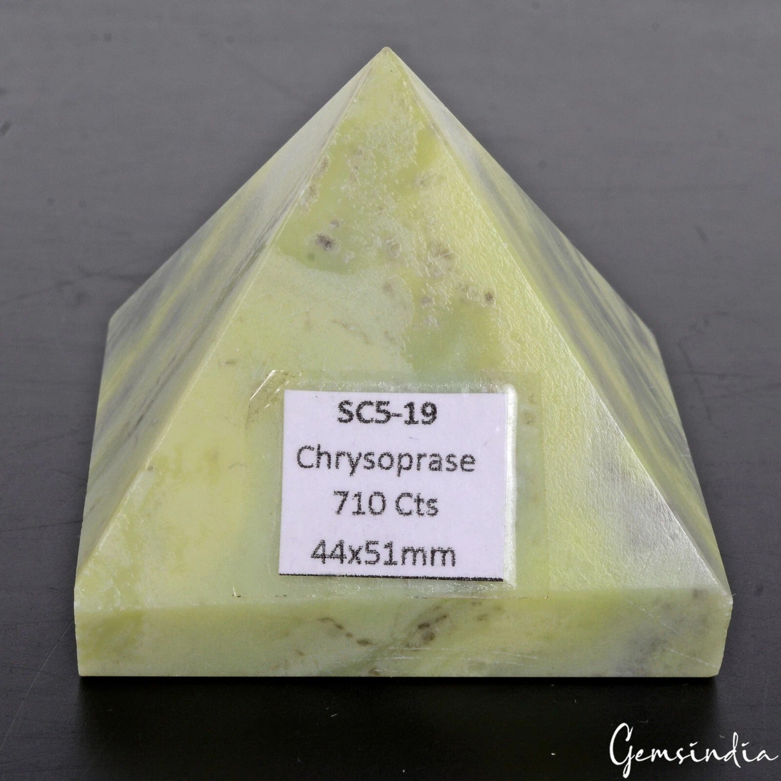 Natural Chrysoprase Pyramid Crystal Healing Mineral Gem for Home Decor -710 Ct