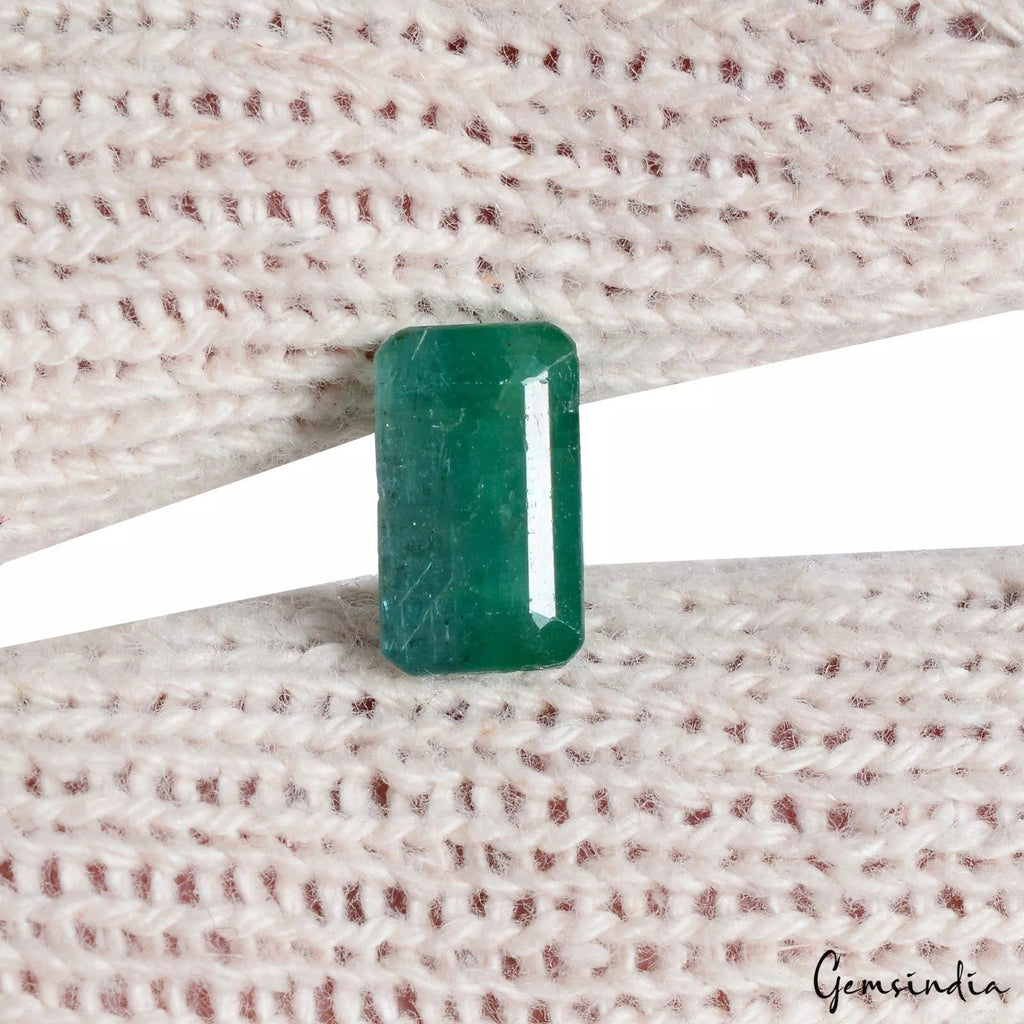 4.35 Ct Emerald Zambian Octagon Cut Untreated Certified Gemstone For Ring Use