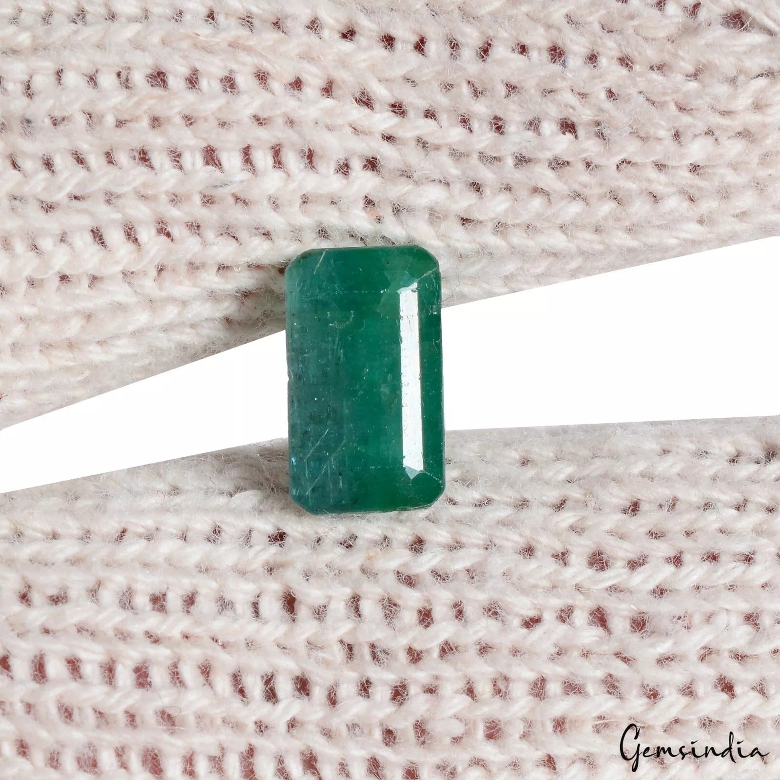 4.35 Ct Emerald Zambian Octagon Cut Untreated Certified Gemstone For Ring Use
