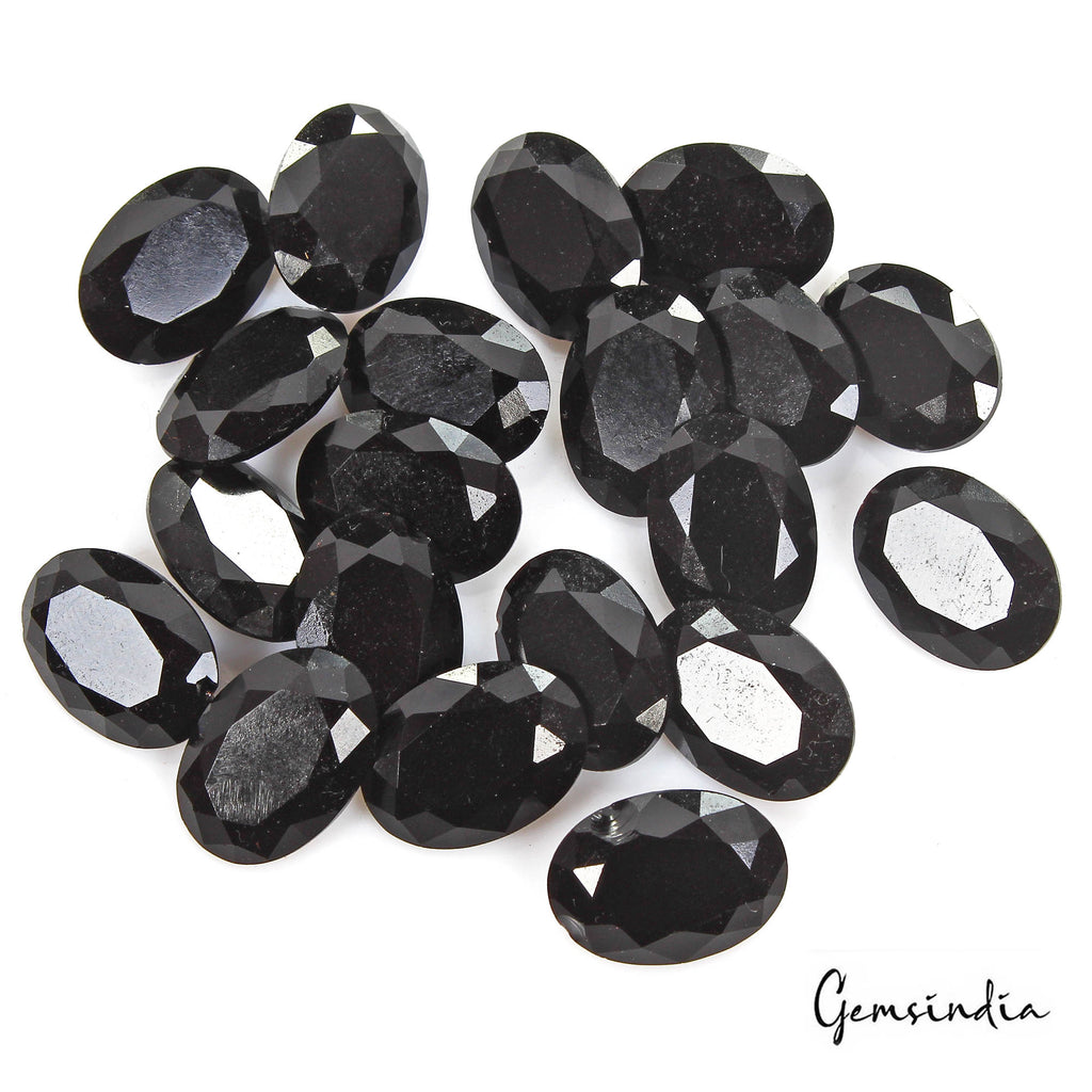163.10 Ct/20Pcs Natural Brazilian 'Z' Black Onyx Oval Calibrated Gem For Jewelry