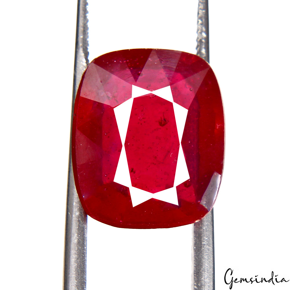 Ruby Loose Gemstone, Heated, Blood Red — 13x11x5mm, 8.30 Ct, Mozambique