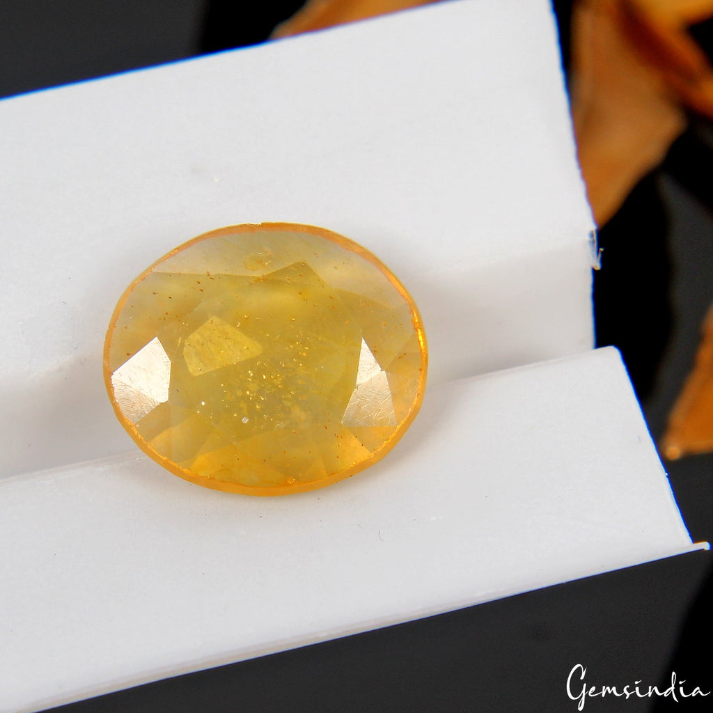 2.80 Cts Natural Ceylon Sapphire Yellow Oval Cut Untreated Certified Gemstone