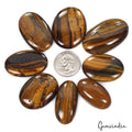 480 Ct/8 Pcs Natural Untreated Bi Color Tiger Eye Oval Cab Loose Gem For Jewelry