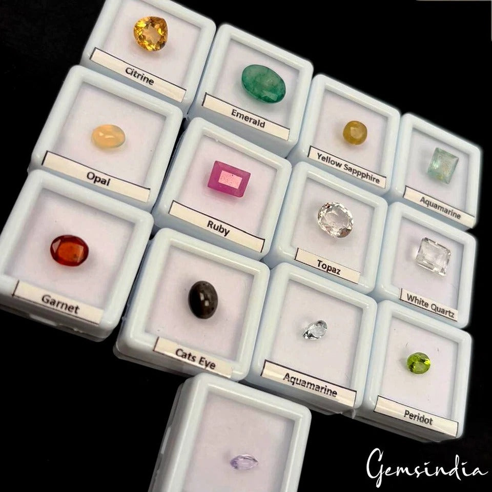 13 Pcs Estate Genuine Semi Precious Loose Mix Cut Multi Gemstones Lot Collection
