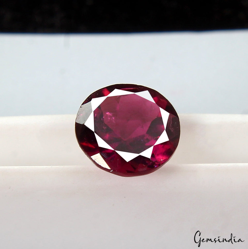 Certified 6mm Round Cut Red Tourmaline (Rubellite) 0.90Ct Genuine Loose Gemstone