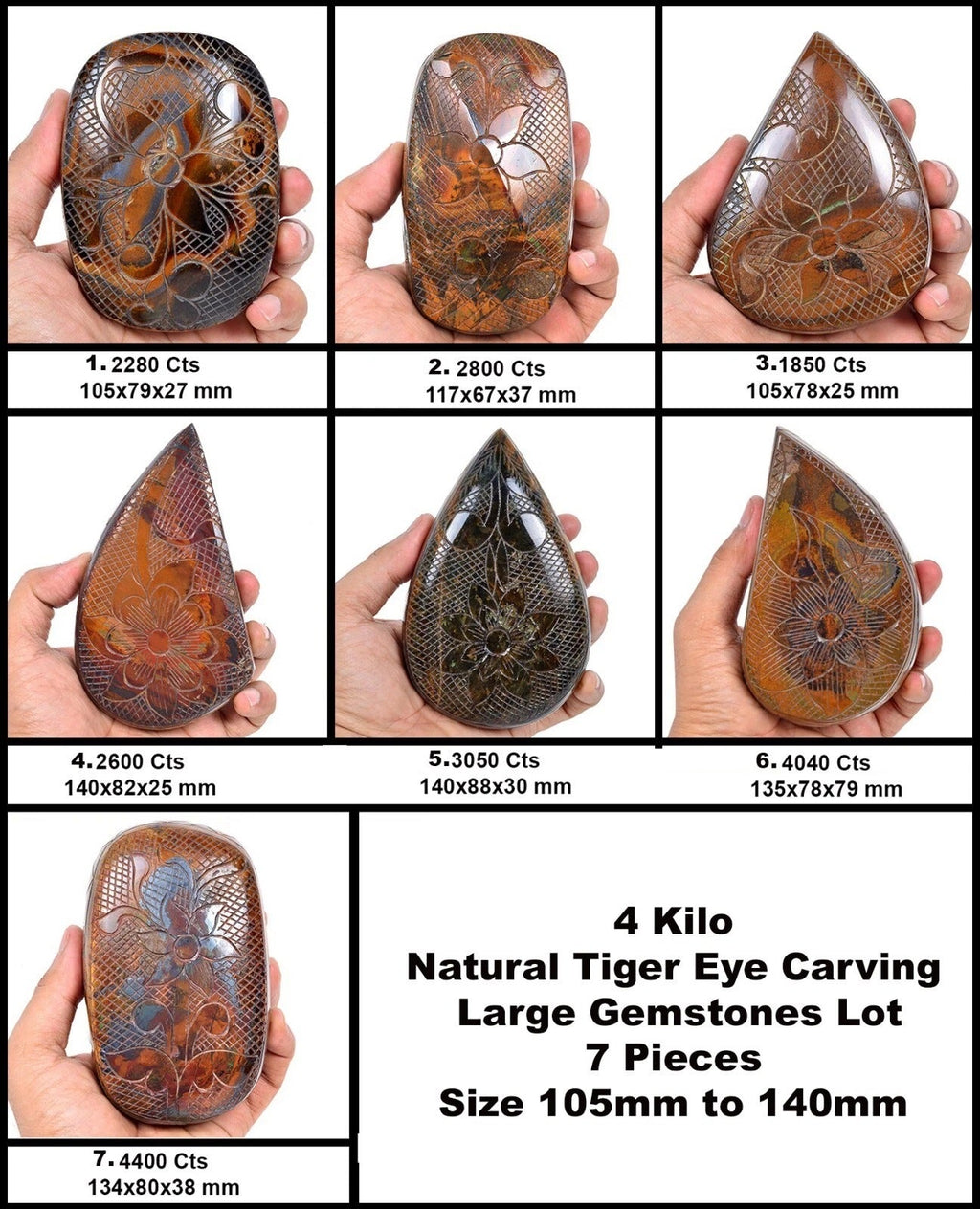 4 Kg Natural Tiger Eye African Moghul Hand Carving Huge Gemstones Wholesale Lot