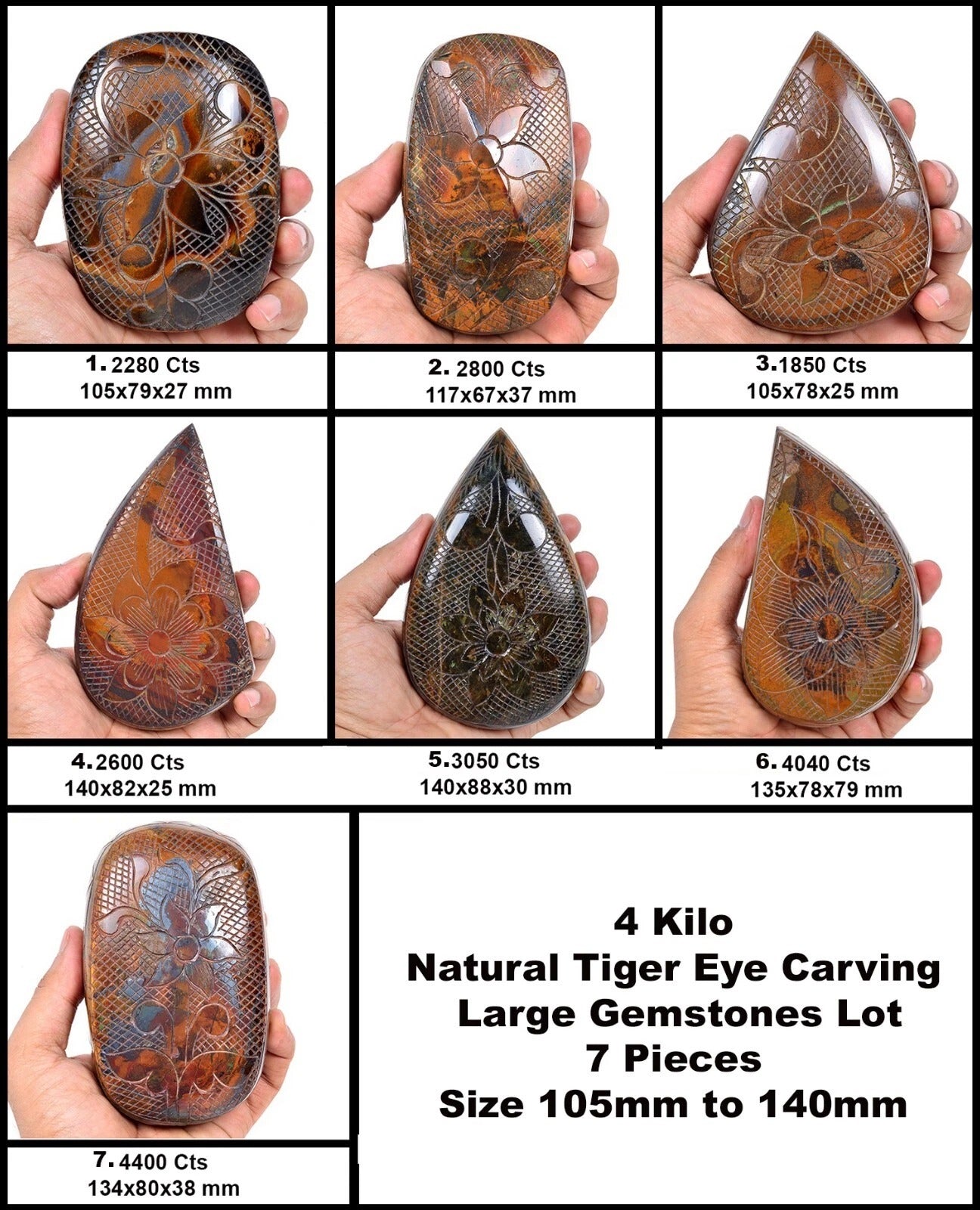 4 Kg Natural Tiger Eye African Moghul Hand Carving Huge Gemstones Wholesale Lot
