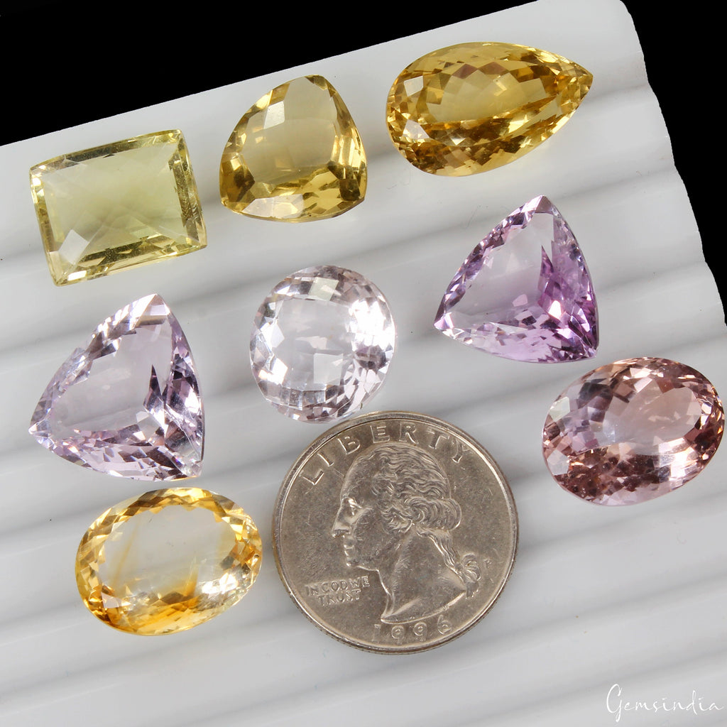 VVS Natural Amethyst CItrine Top Quality Mix Cut Sparkling Gemstones 113.70 Cts