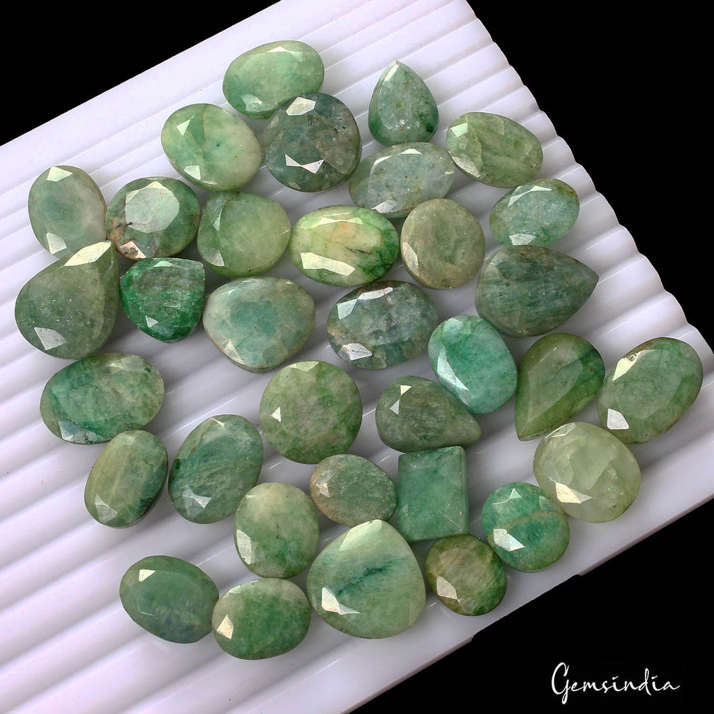 Emerald Lot, Loose Gemstone, Green — 34 Pieces, 16mm, 600 Ct