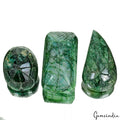 1050 Ct/3Pcs Natural Brazilian Green Emerald Mix Cut Both Side Carved Loose Gems