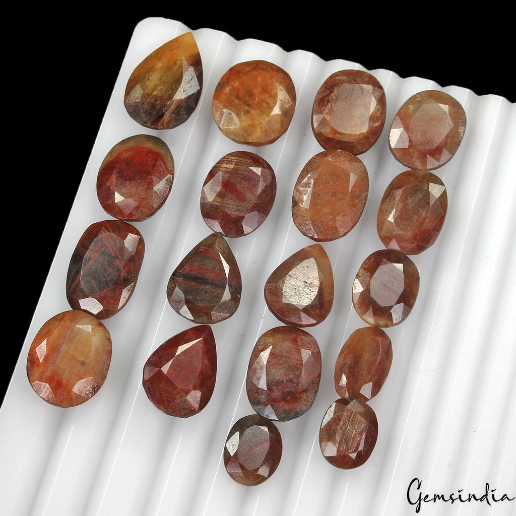 Certified 250 Cts/18 Pcs Natural Untreated Brown Red Sapphire Mix Cut Loose Gems