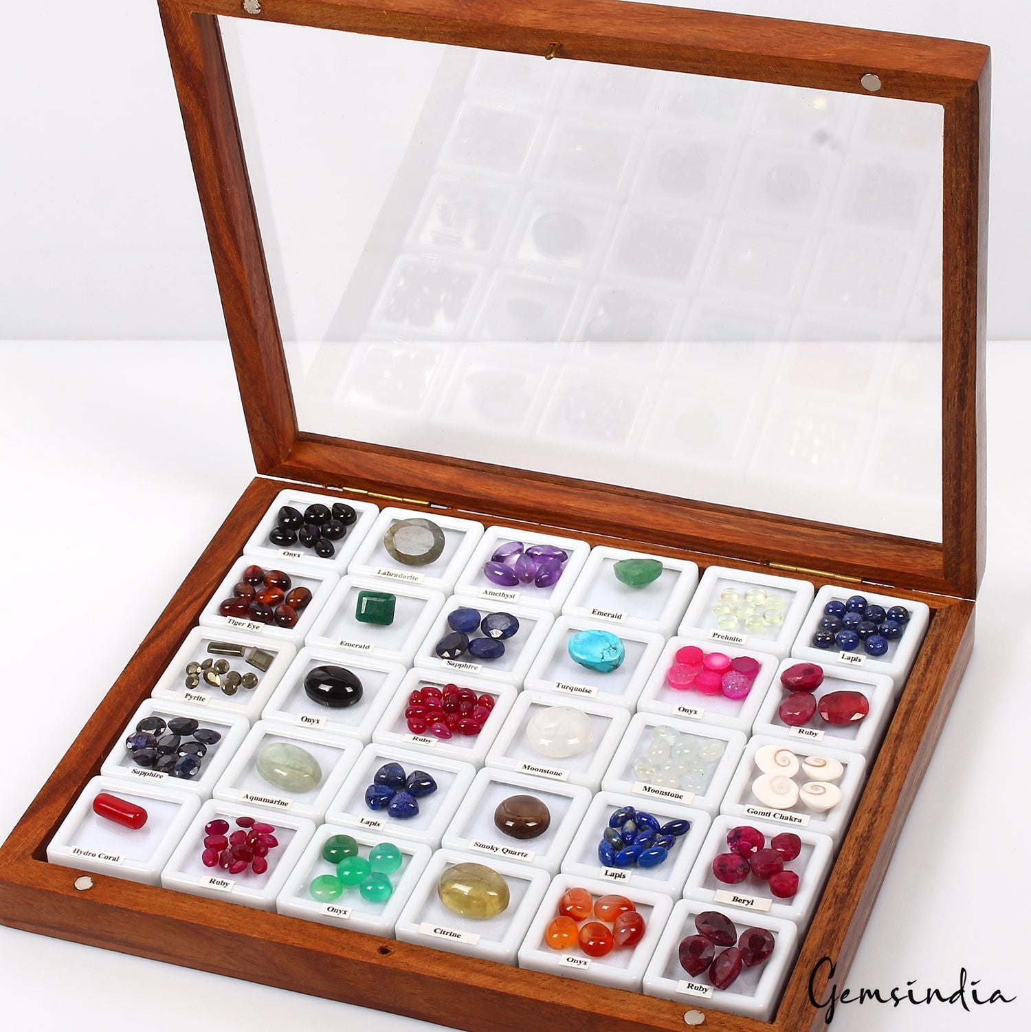 156Pcs~ Estate Genuine Loose Multi Gemstones Collection Lot in Handmade Wood Box