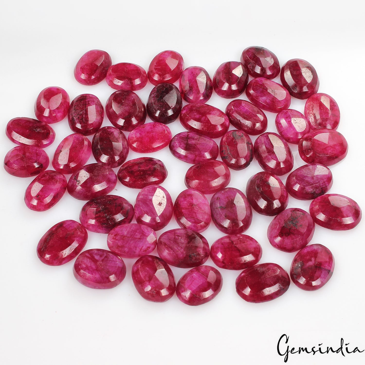 500 Ct Natural Red Bixbite Beryl Mix Cut Loose Faceted 15-19mm Gemstones~46 Pcs