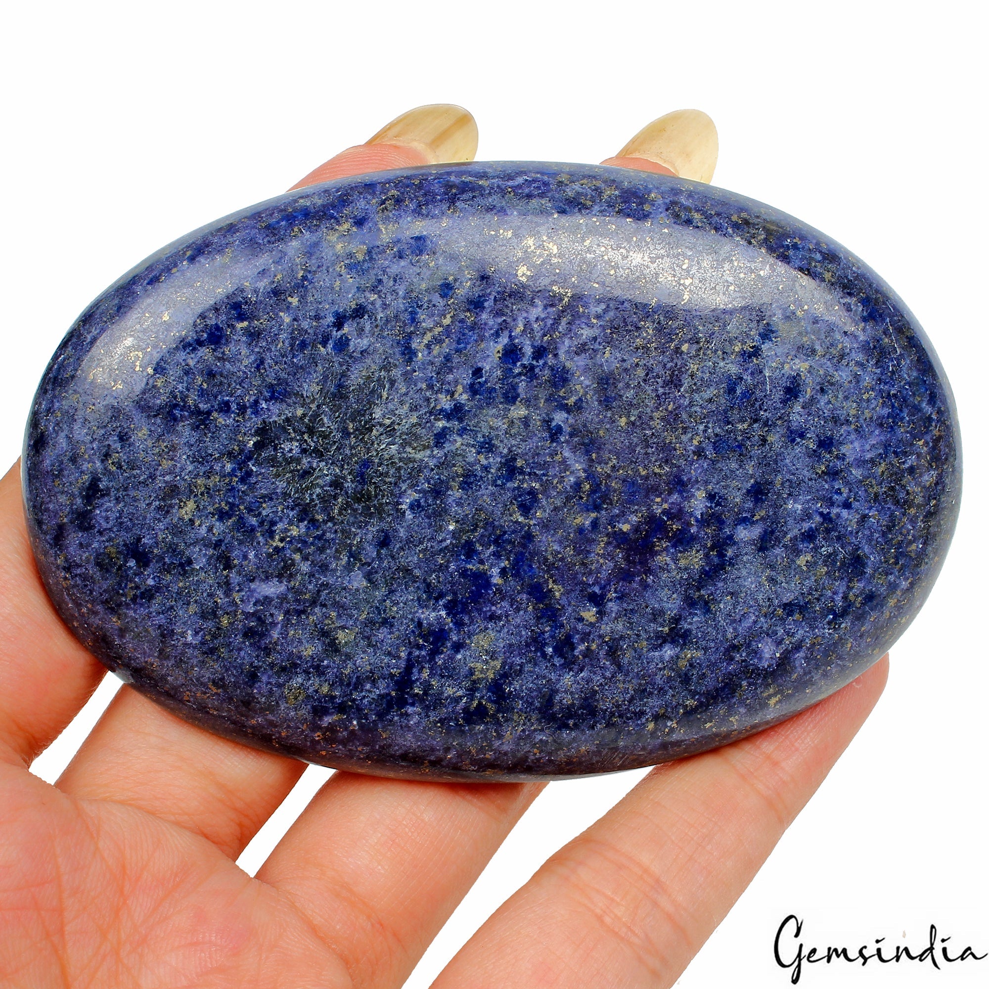 520 Ct Natural Blue Lapis Lazuli With Gold Pyrite Oval Cut Cab Pendant Size Gems