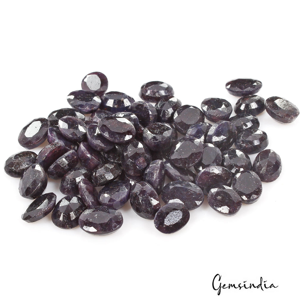 350 Ct/54 Pcs Natural African Dark Blue Sapphire Oval Faceted Loose Cut Gems Lot