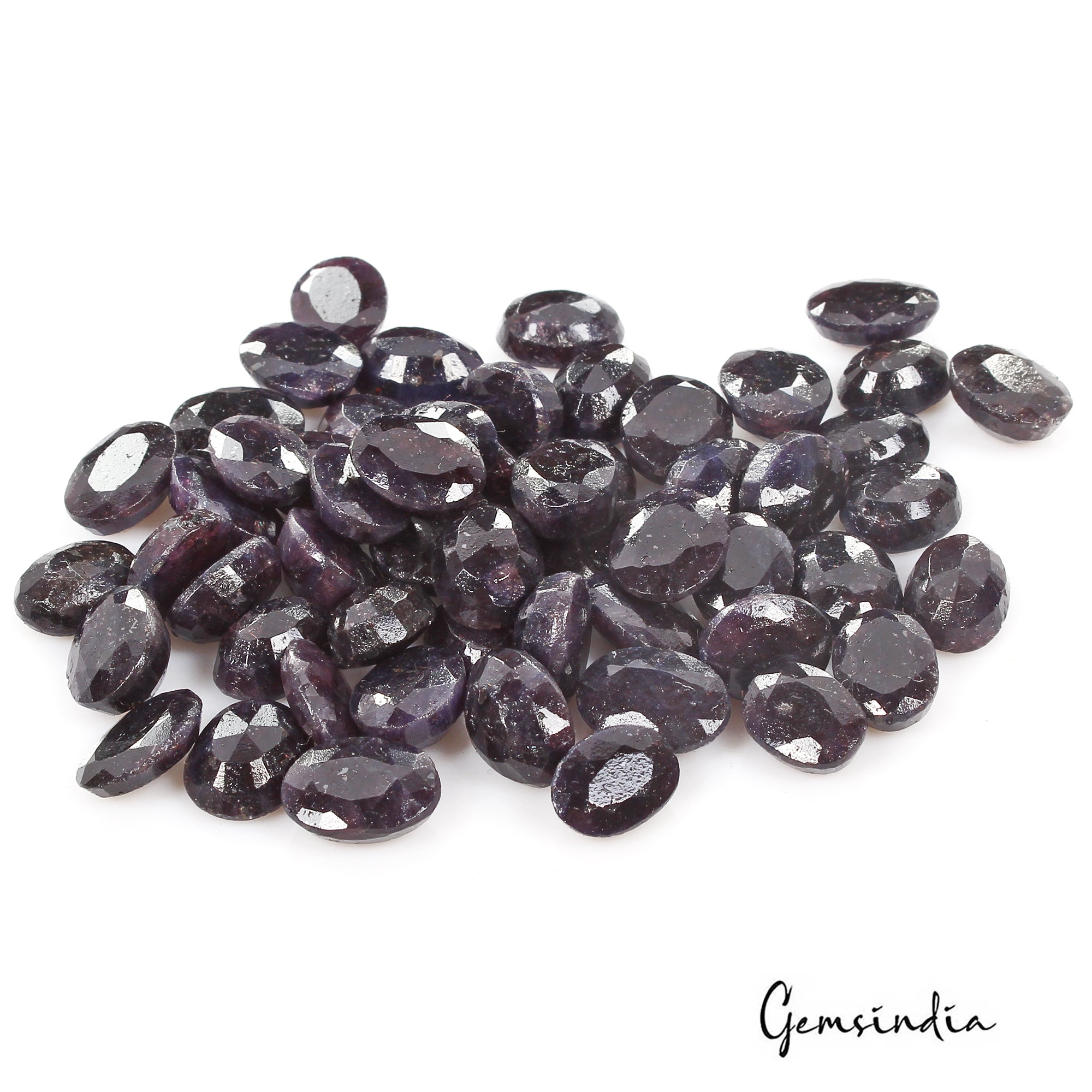 350 Ct/54 Pcs Natural African Dark Blue Sapphire Oval Faceted Loose Cut Gems Lot
