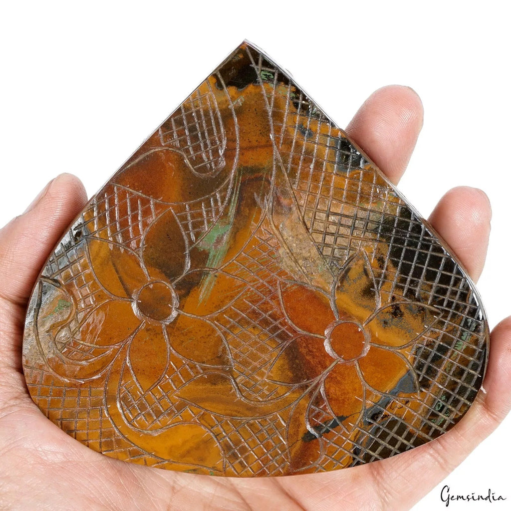 2200 Cts Natural Brown Tiger Eye Hand Carved Huge Untreated Loose Huge Gemstone