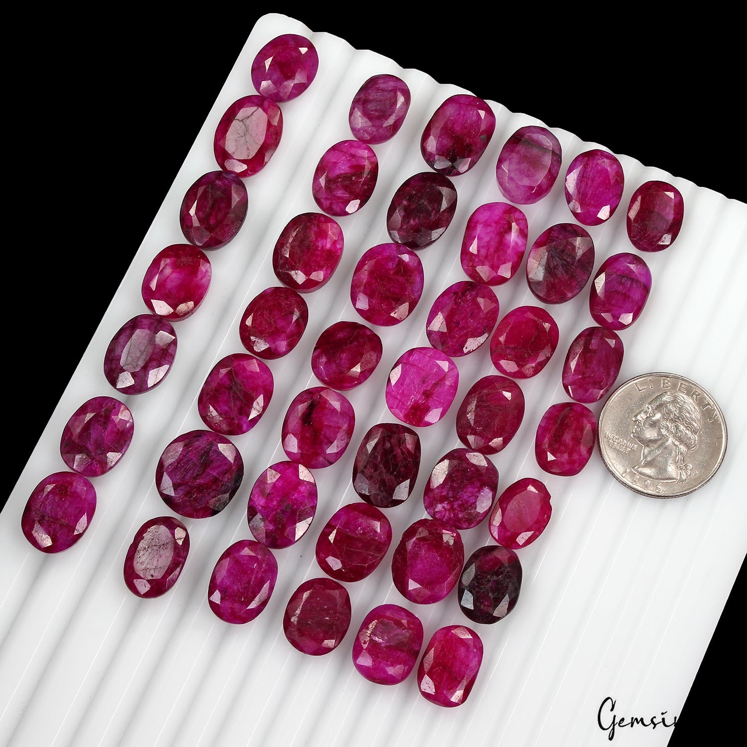 370 Ct Natural Red Pink Beryl Oval Cut Faceted Loose Wholesale Gemstone Lot 42Pc