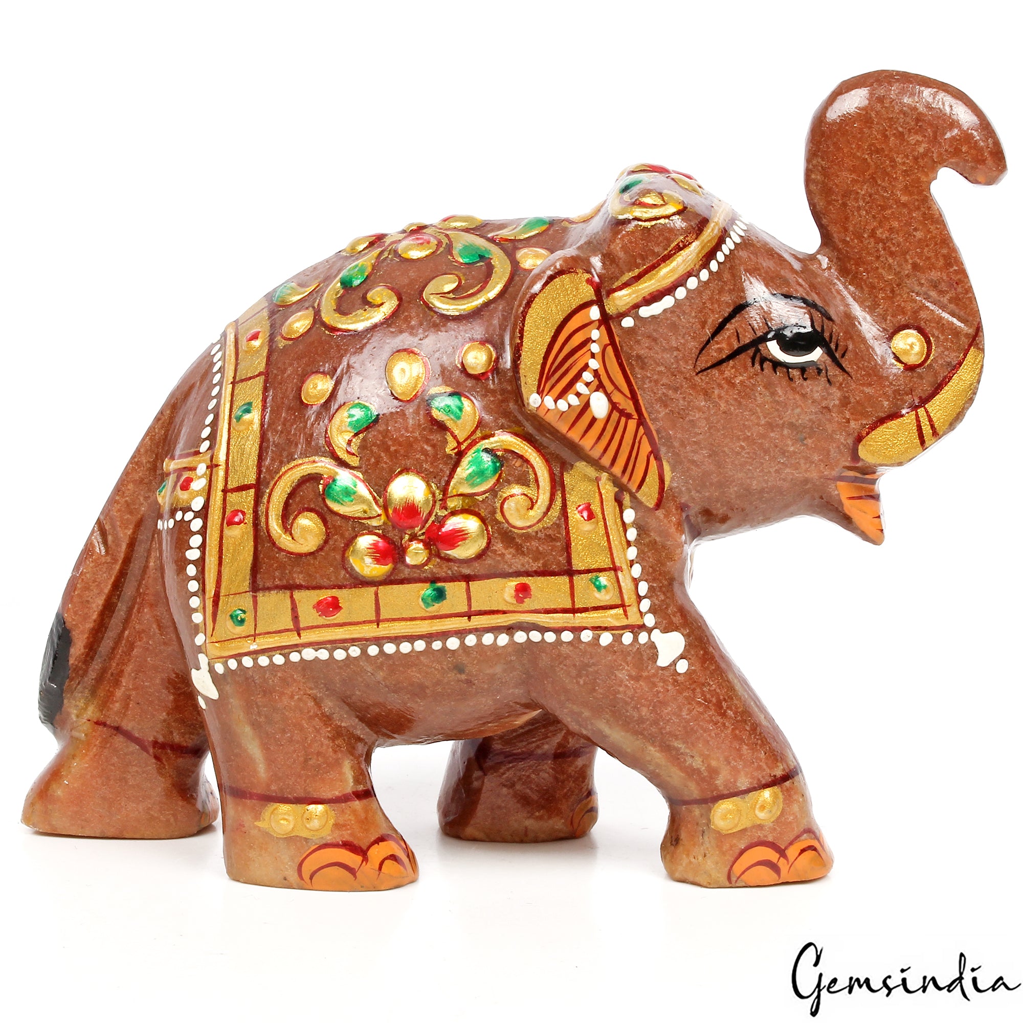 Aventurine Elephant Figurine, Untreated — 104x88x46 mm, 1730 Ct, Madagascar