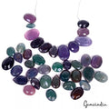 880 Cts/39 Pcs Natural Multi Color Onyx Mix Cut Drill Beads Loose Wholesale Gems