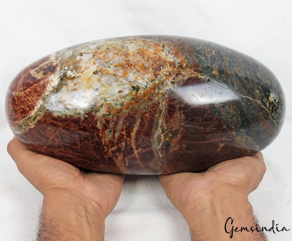 10 Kilo Large Natural Garnet Gemstone Egg Shape Crystal Healing Mineral Specimen