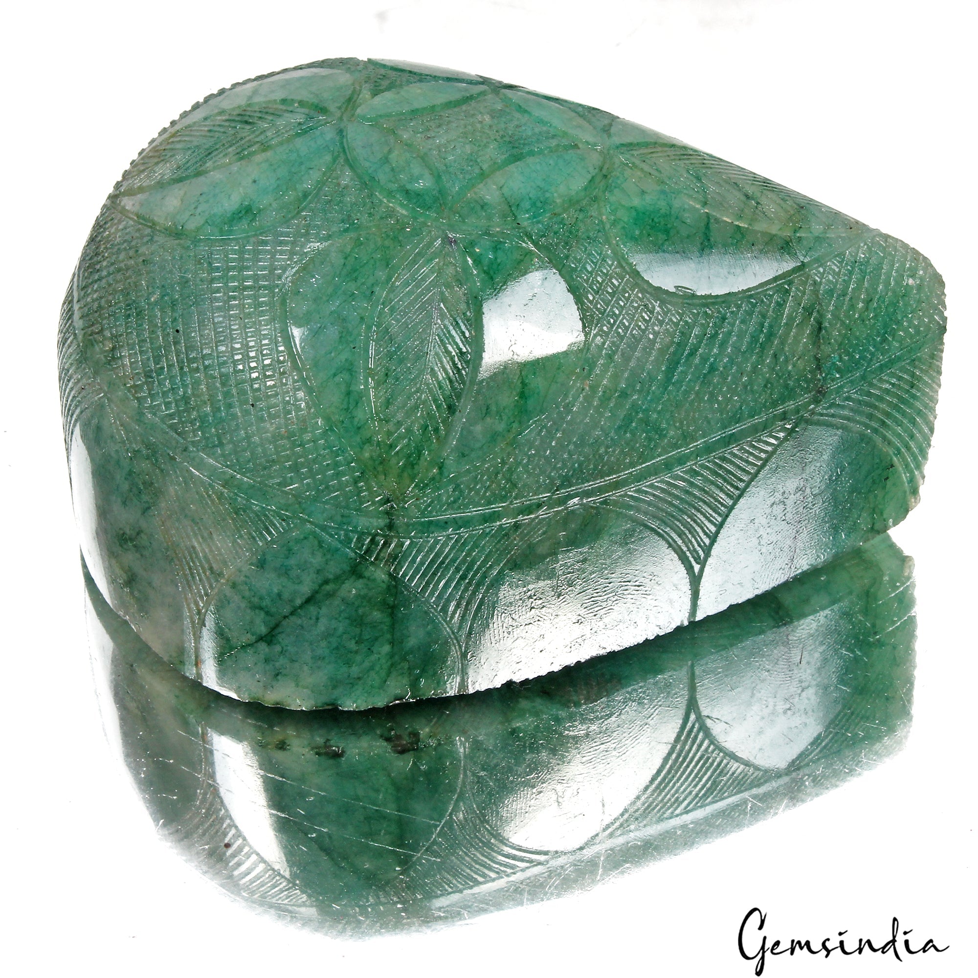 Certified 2145 Ct Natural Brazilian Green Emerald Pear Hand Carved Huge Size Gem