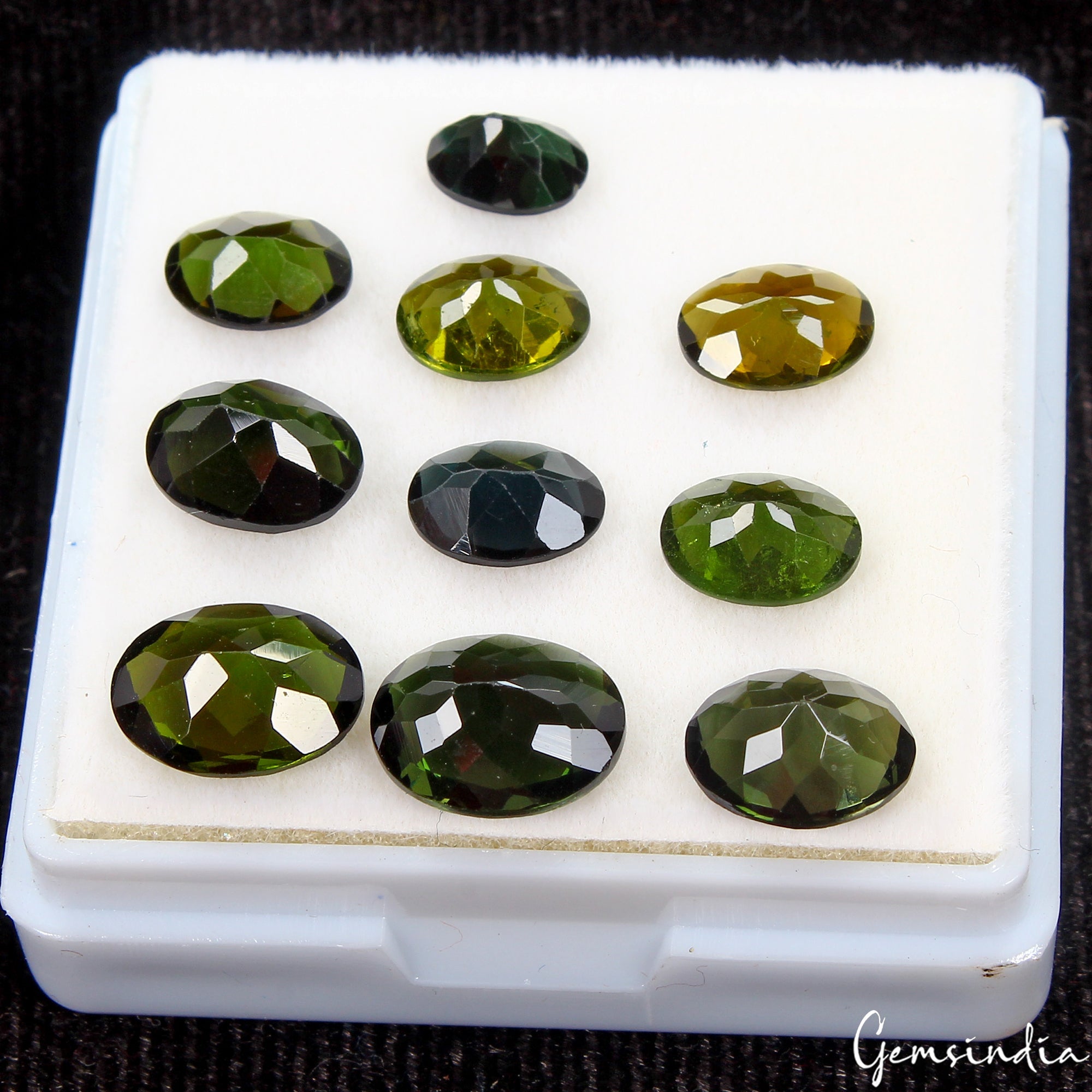 14.50 Ct Natural AAA Chrome Green Tourmaline 7-10mm Loose Oval Faceted Cut Gems