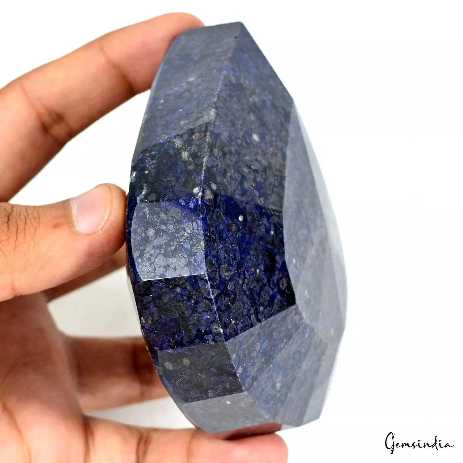 African Blue Sapphire Loose Gemstone, Color Enhanced — 98x99x37 mm, 3400 Ct, Africa