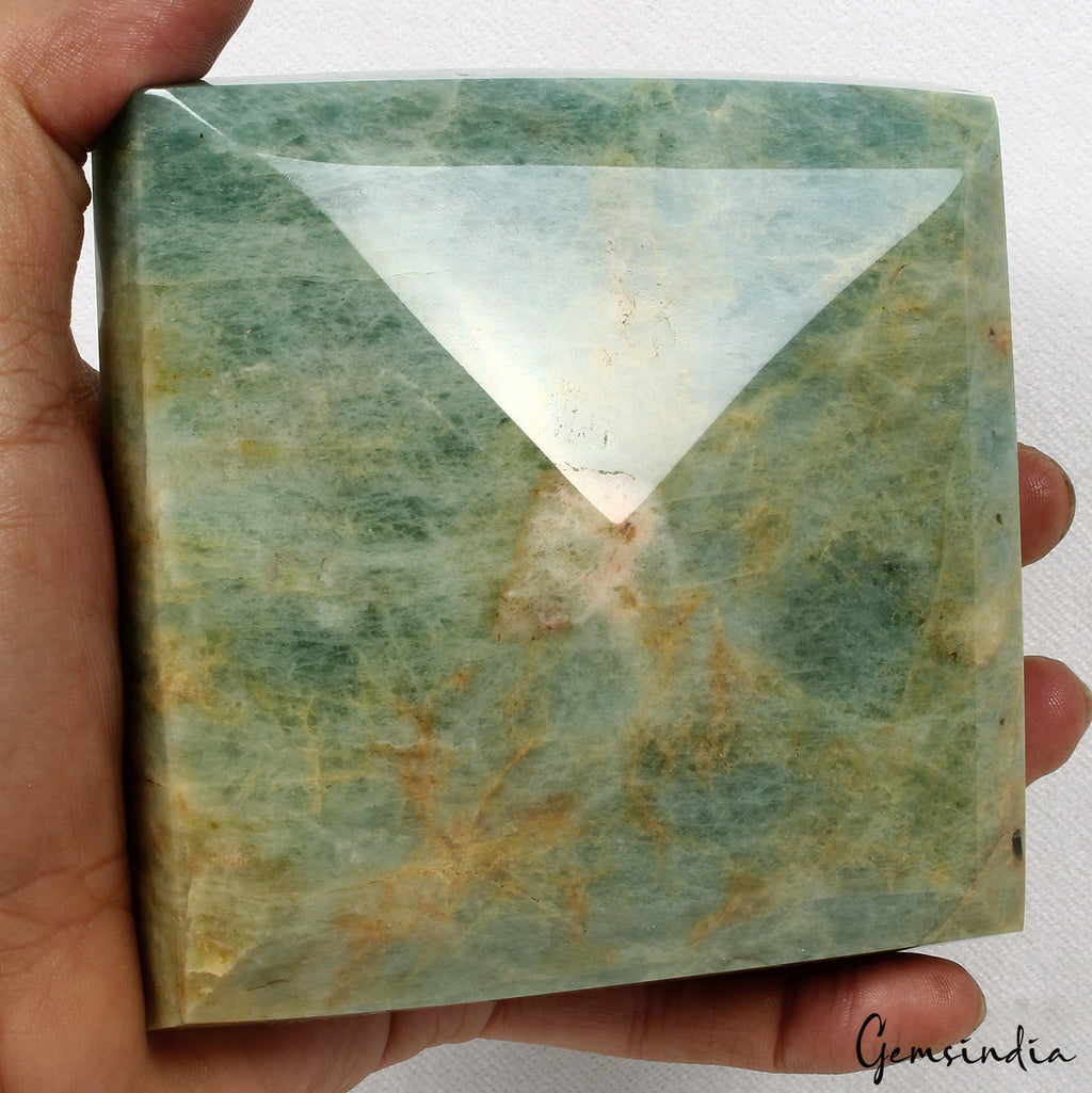 Natural Aquamarine Gemstone 960 Gram - Untreated Square Cut 4.3" Huge Specimen