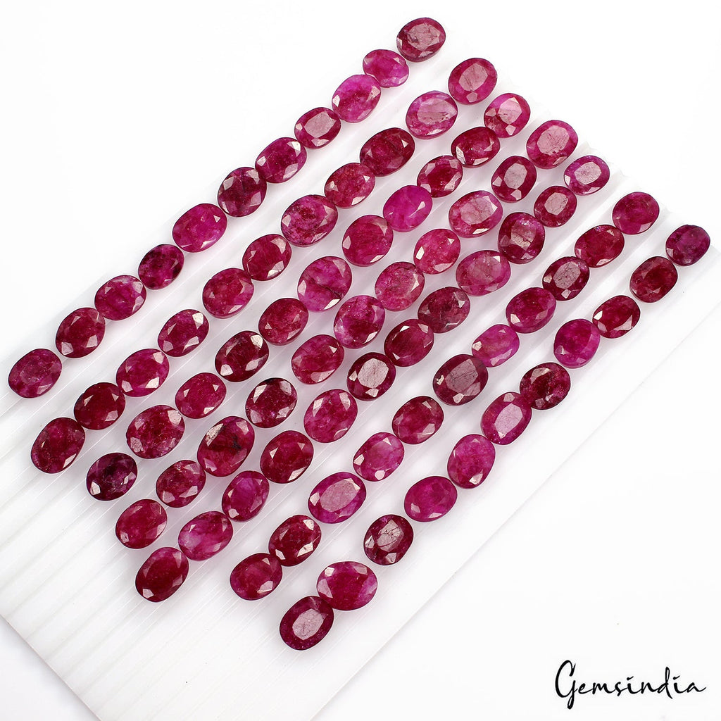 700 Cts/78 Pcs Natural USA Red Bixbite Beryl Oval Cut Loose Gems Lot For Jewelry