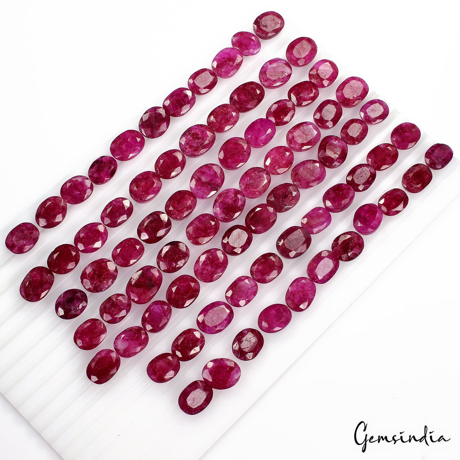700 Cts/78 Pcs Natural USA Red Bixbite Beryl Oval Cut Loose Gems Lot For Jewelry