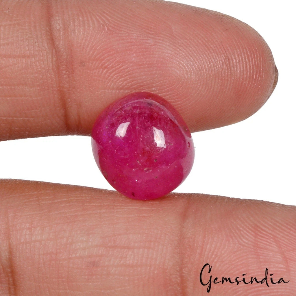Certified 13.30 Ct Natural Mozambique Pink Red Ruby Oval Cabochon Loose Gemstone